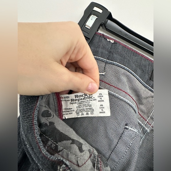 Womens Rock and Republic black denim jeans velvet pocket - Picture 5 of 6